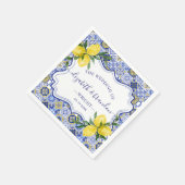 Serviette En Papier Rustic Mediterranean Tile Wedding with Lemons (Coin)