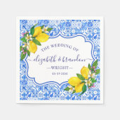 Serviette En Papier Rustic Mediterranean Tiles Summer Wedding (Devant)