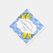 Serviette En Papier Rustic Mediterranean Tiles Summer Wedding (Coin)
