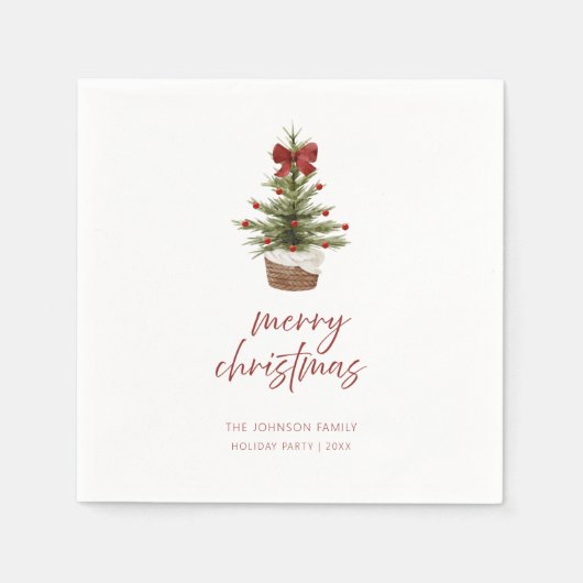Serviette En Papier Rustic Mini Christmas Tree Holiday Party Napkins (Devant)