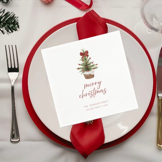 Serviette En Papier Rustic Mini Christmas Tree Holiday Party Napkins