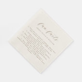 Serviette En Papier Rustic Modern Script Fun Facts Wedding (Coin)