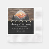 Serviette En Papier Rustic Mountain Valley Forest Sunset Mariage (Devant)