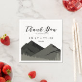 Serviette En Papier Rustic Mountain Woodland Forest Mariage personnali (En situation)