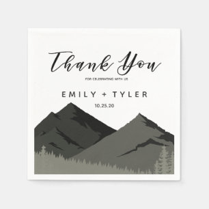 Serviette En Papier Rustic Mountain Woodland Forest Mariage personnali