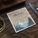 Serviette En Papier Rustic Mountain Woodland Forest Mariage personnali<br><div class="desc">♥ Montagne arbres silhouette typographie faux arrière - plan en papier kraft fait un mariage adorable ou autre occasion dans les montagnes! ♥ N'hésitez pas à me contacter si vous avez besoin d'aide sur la personnalisation, si vous avez besoin de plus de produits ou si vous avez une demande de...</div>