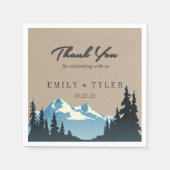 Serviette En Papier Rustic Mountain Woodland Forest Mariage personnali (Devant)