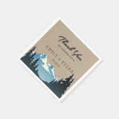 Serviette En Papier Rustic Mountain Woodland Forest Mariage personnali (Coin)