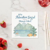 Serviette En Papier Rustic Mountains Watercolor Baby shower d'aventure (En situation)