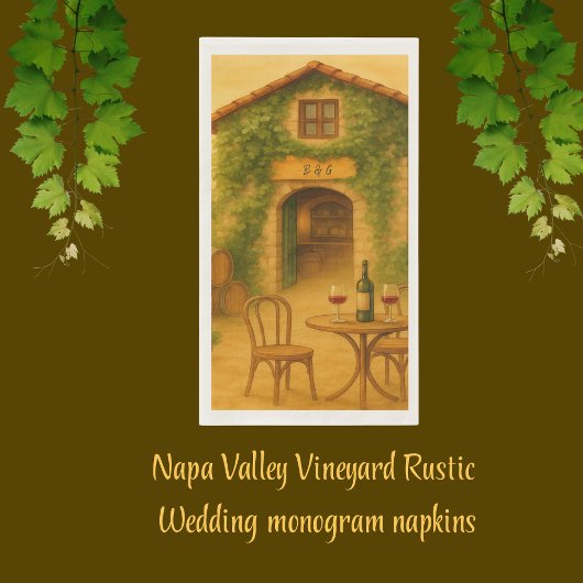 Serviette En Papier Rustic Napa Valley Vineyard Mariage d'or