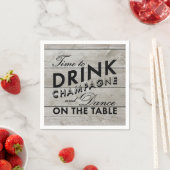 Serviette En Papier Rustic Napkin Time to Dragne Champagne (En situation)