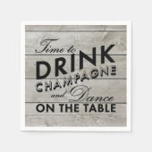 Serviette En Papier Rustic Napkin Time to Dragne Champagne (Devant)