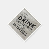 Serviette En Papier Rustic Napkin Time to Dragne Champagne (Coin)