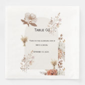 Serviette En Papier Rustic Neutral Wedding Table Numbers (Devant)
