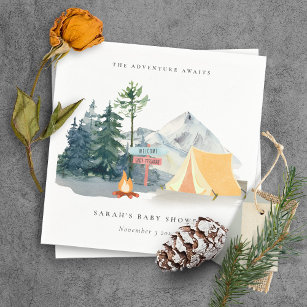 Serviette En Papier Rustic Pine Woods Camping Baby shower de montagne