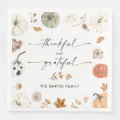 Serviette En Papier Rustic Pumpkins Thanksgiving Dinner Paper Napkin (Devant)
