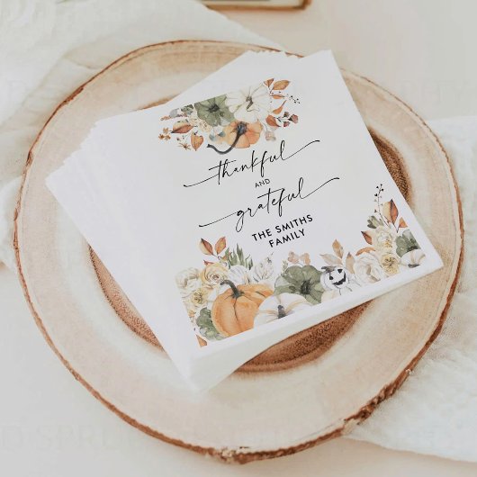 Serviette En Papier Rustic Pumpkins Thanksgiving Dinner Paper Napkin