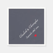 Serviette En Papier Rustic Purple Monogram Mariage Date Party Cocktail (Devant)