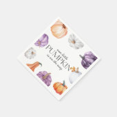 Serviette En Papier Rustic Purple Orange White Pumpkin Baby Shower (Coin)