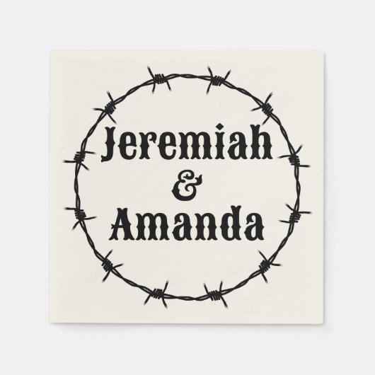 Serviette En Papier Rustic Ranch Farm Western Country Fence Mariage (Devant)