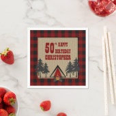 Serviette En Papier Rustic Red Buffalo Check Camping Camping Anniversa (En situation)