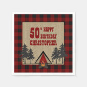 Serviette En Papier Rustic Red Buffalo Check Camping Camping Anniversa (Devant)