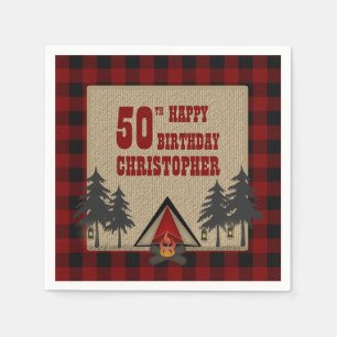 Serviette En Papier Rustic Red Buffalo Check Camping Camping Anniversa
