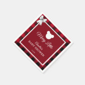 Serviette En Papier Rustic Red Plaid Merry Little Baby Shower Napkins (Coin)