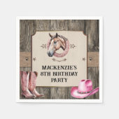 Serviette En Papier Rustic Rose équitation fête d'anniversaire (Devant)