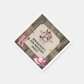 Serviette En Papier Rustic Rose équitation fête d'anniversaire (Coin)