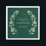 Serviette En Papier Rustic Sage Laurel Feuilles sur Emerald Green Mari<br><div class="desc">Ces belles serviettes en papier sont parfaites pour ajouter de la beauté et une touche personnelle à votre réception de mariage, que ce soit un jardin extérieur décontracté, un dîner plus formel. Elles présentent un design rustique avec un arrière - plan vert émeraude marbré et des sprigs de feuilles de...</div>