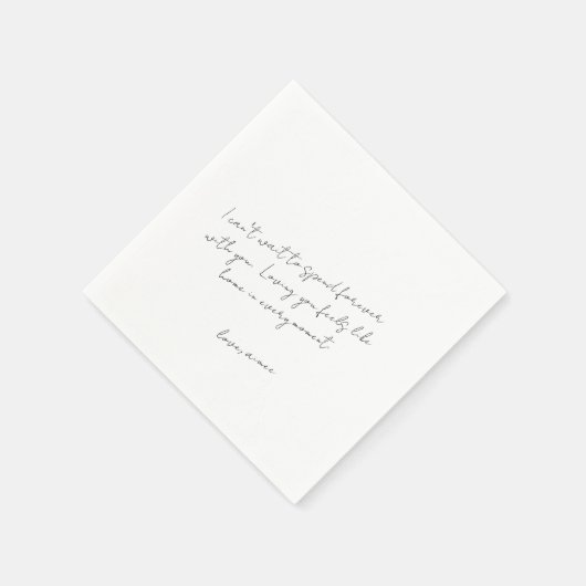 Serviette En Papier Rustic Script Love Note Modern Wedding (Coin)