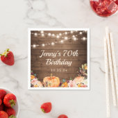 Serviette En Papier Rustic String Lights Automne Citrouille Joyeux ann (En situation)