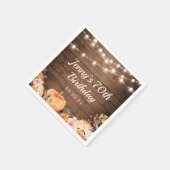 Serviette En Papier Rustic String Lights Automne Citrouille Joyeux ann (Coin)
