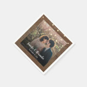 Serviette En Papier Rustic string of lights photo wedding (Coin)