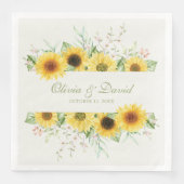 Serviette En Papier Rustic Sunflower Mariage (Devant)
