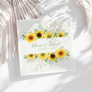 Serviette En Papier Rustic Sunflower Mariage