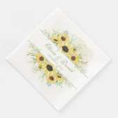 Serviette En Papier Rustic Sunflower Mariage (Coin)