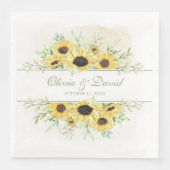 Serviette En Papier Rustic Sunflower Mariage (Devant)