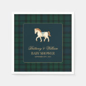 Serviette En Papier Rustic Tartan Plaid Horse Baby Shower (Devant)