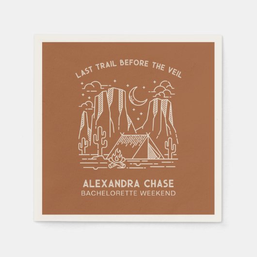 Serviette En Papier Rustic Terracotta Camp Bachelorette Week-end (Devant)