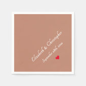 Serviette En Papier Rustic Terracotta Monogram Soirée de mariage Cockt (Devant)