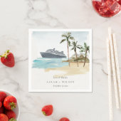 Serviette En Papier Rustic Tropical Beach Cruise Palm Mariage (En situation)