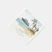 Serviette En Papier Rustic Tropical Beach Cruise Palm Mariage (Coin)