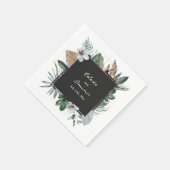 Serviette En Papier Rustic Tropical Palm Feuille Mariage botanique (Coin)