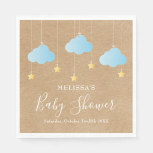 Serviette En Papier Rustic Twinkle Twinkle Baby Boy Shower / Sprinkle