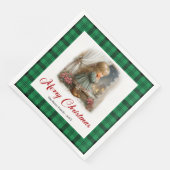 Serviette En Papier Rustic Vintage Winter Scene Custom Name Napkins (Coin)