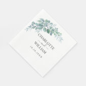 Serviette En Papier Rustic Watercolor Eucalyptus Greenery Wedding (Coin)