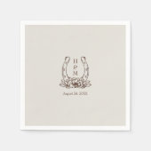 Serviette En Papier Rustic Western Country Boho Horseshoe Mariage (Devant)