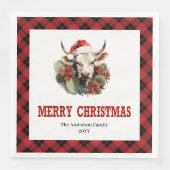 Serviette En Papier Rustic Western Tartan Christmas Party Napkins (Devant)